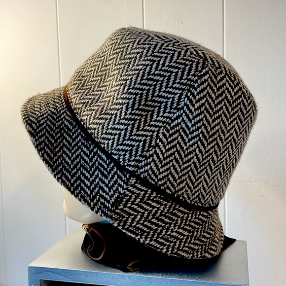 American Eagle Outfitters Wool Bucket Hat Brown Herringbone - Picture 4 of 11